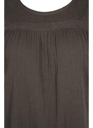 Sleeveless cotton dress in a-shape, Khaki, Packshot image number 2
