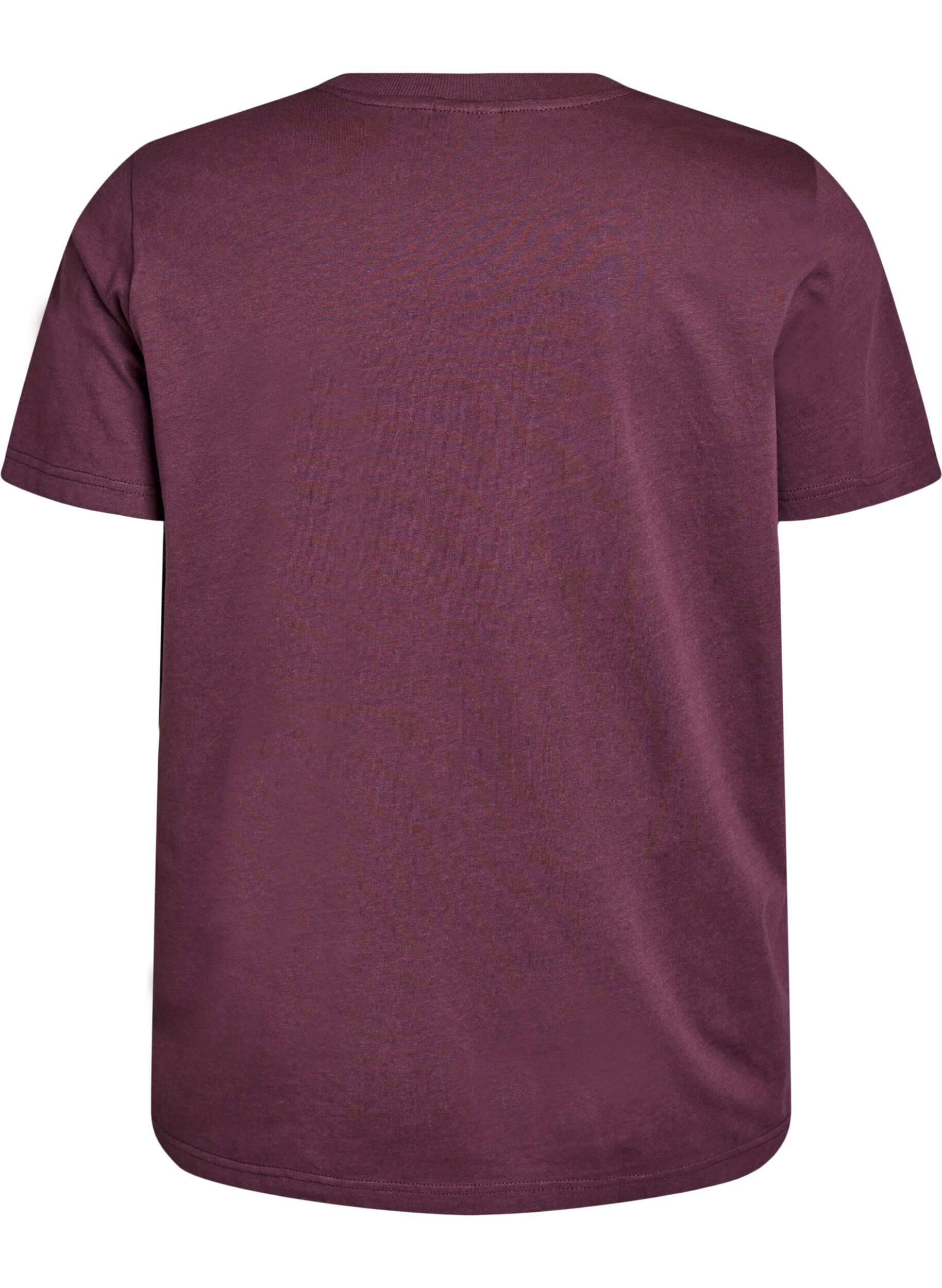 ZizzifashionBasic cotton T-shirt with round neck, Dark Bordeaux, Packshot image number 1