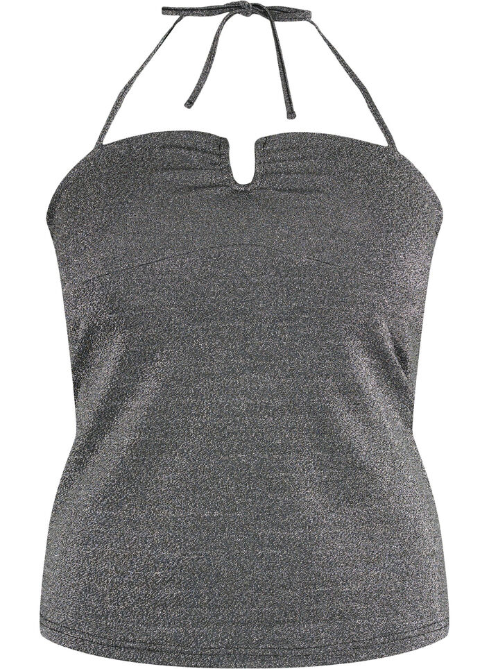 Silver sleeveless top, Black Silver, Packshot image number 0