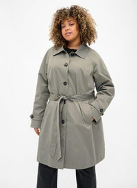 Trench coat with pockets and belt, Sea Spray, Model