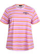 Cotton T-shirt with stripes, Pink, Packshot image number 0