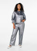 Silver-coated jeans with high waist, Gun Silver , Model image number 0