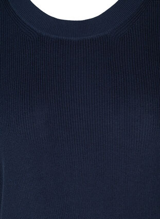 Long knitted vest with slits, Navy Blazer, Packshot image number 2