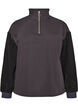 Sweatshirt with teddy sleeves and a high neck, Dark Grey, Packshot image number 0