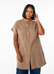 Long cotton muslin shirt, Brown, Model image number 0