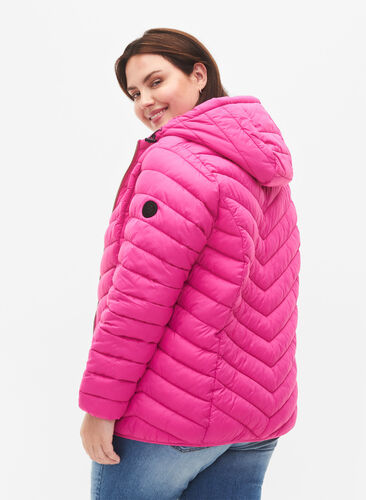 Lightweight jacket with hood, Rose Violet, Model image number 1