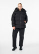 Short puffer jacket with detachable hood, Black, Model image number 1