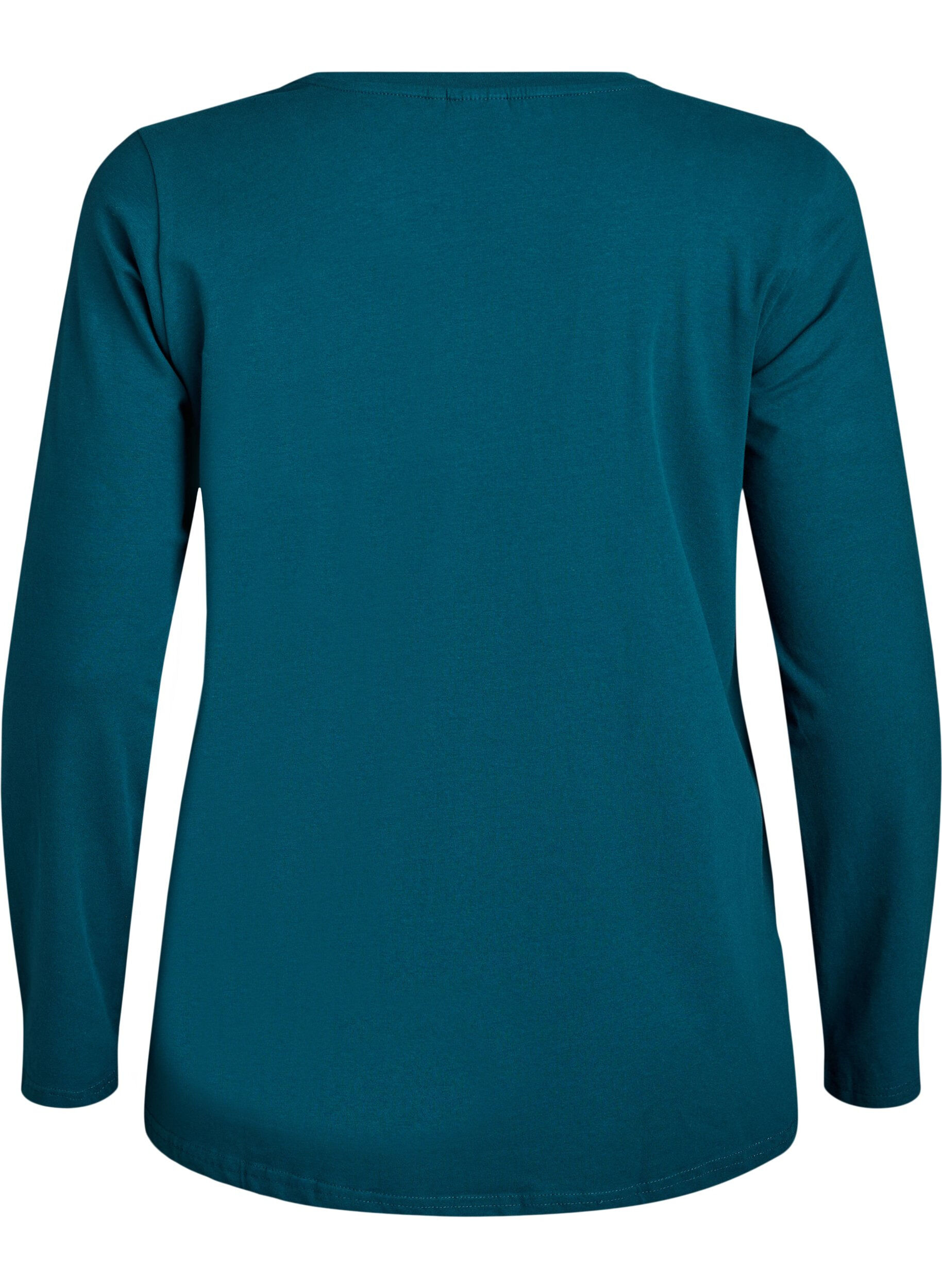 Zizzifashion Basic jersey top with long sleeves, Green, Packshot image number 1