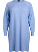 Knitted dress with a round neck and knitted pattern, Della R. Blue Mel., Packshot image number 0
