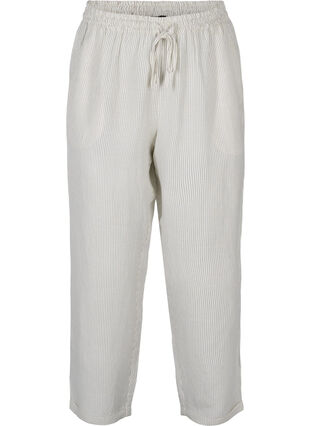 Cropped trousers with stripes, White Stripe, Packshot image number 0