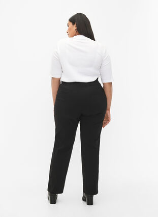 Stretchy pants in viscose, Black, Model image number 1