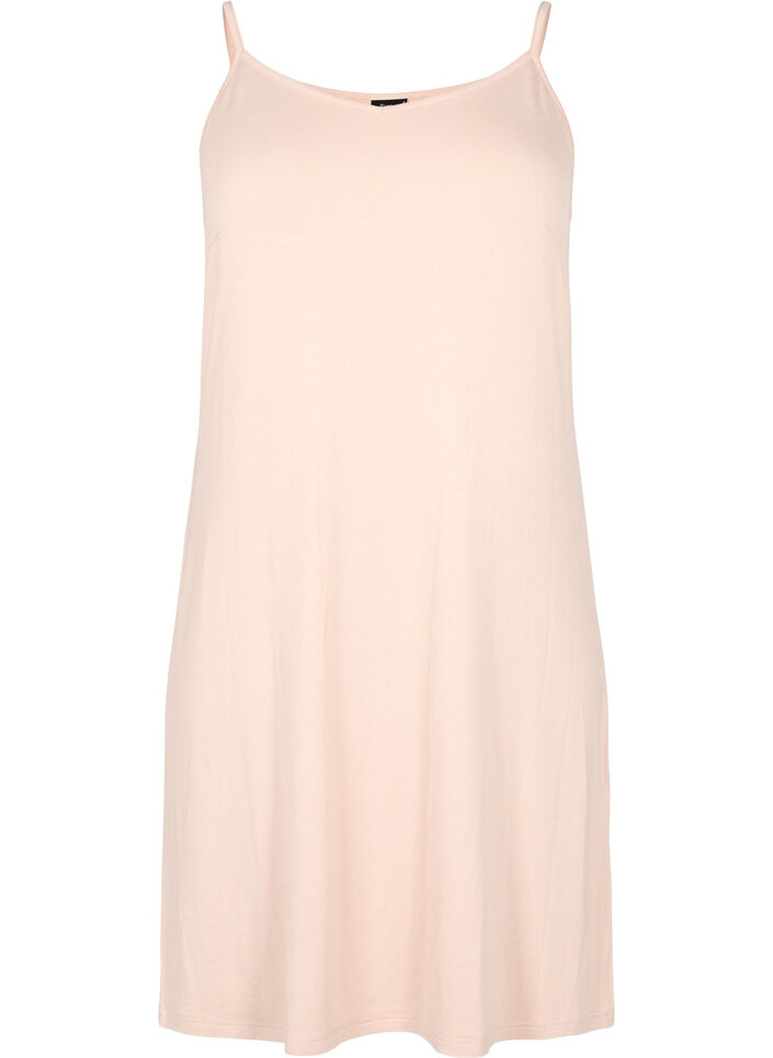Plain-coloured slip dress in viscose, Vanilla, Packshot image number 0