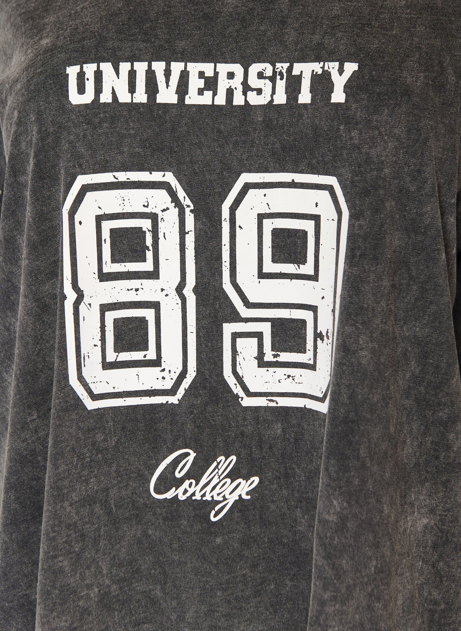 ZizzifashionOversized T-shirt in organic cotton with a college print, Black, Packshot image number 2