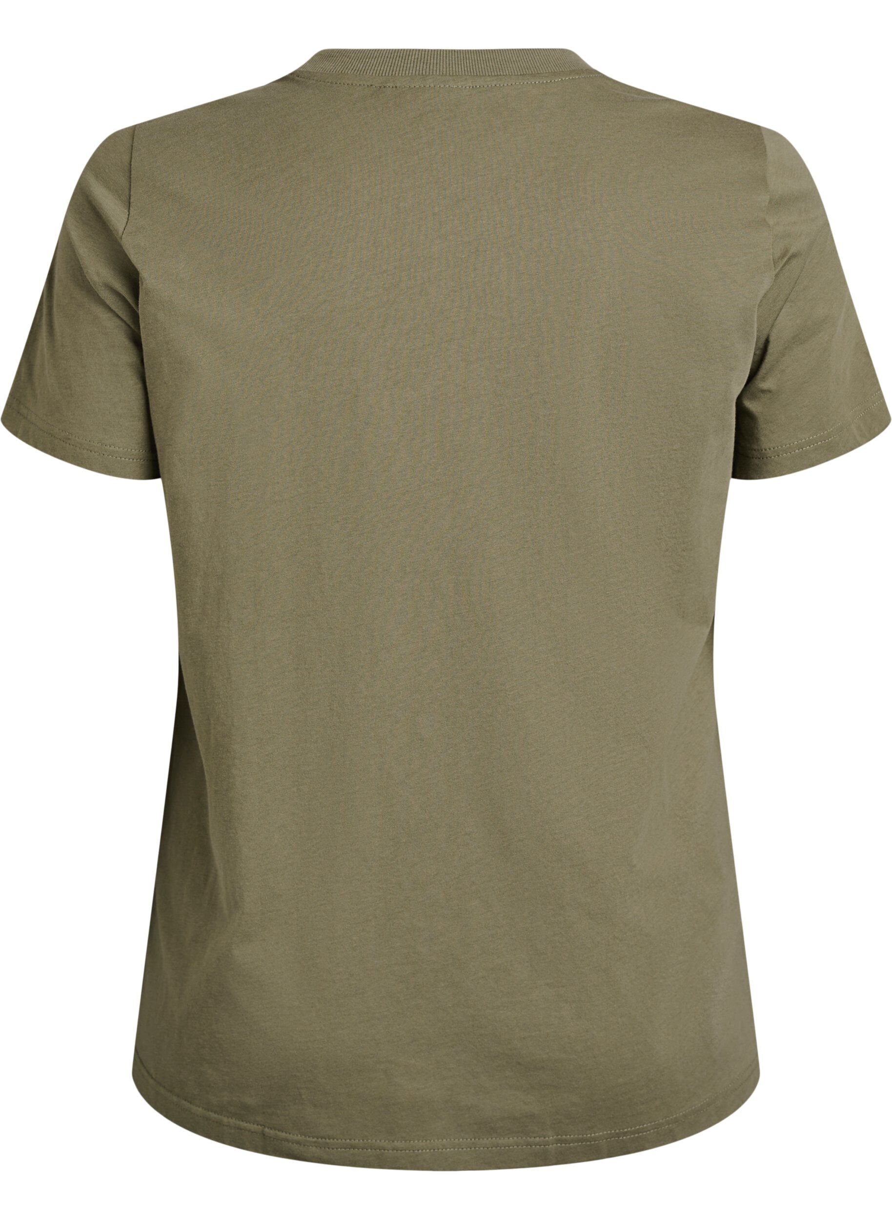 Zizzifashion Basic cotton T-shirt with round neck, Green, Packshot image number 1