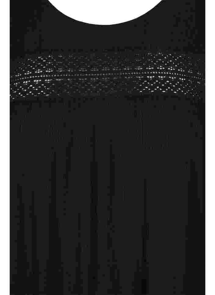 viscose dress with lace detail, Black, Packshot image number 2