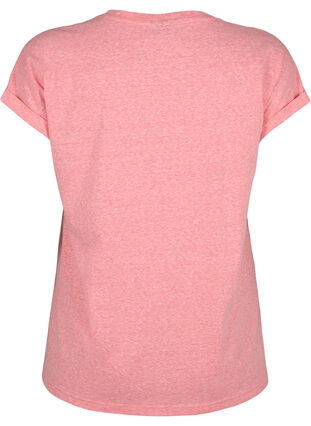 Melange t-shirt with short sleeves, Living Coral Mel., Packshot image number 1