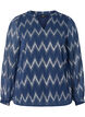 Printed blouse with v-neckline, Blue, Packshot image number 0