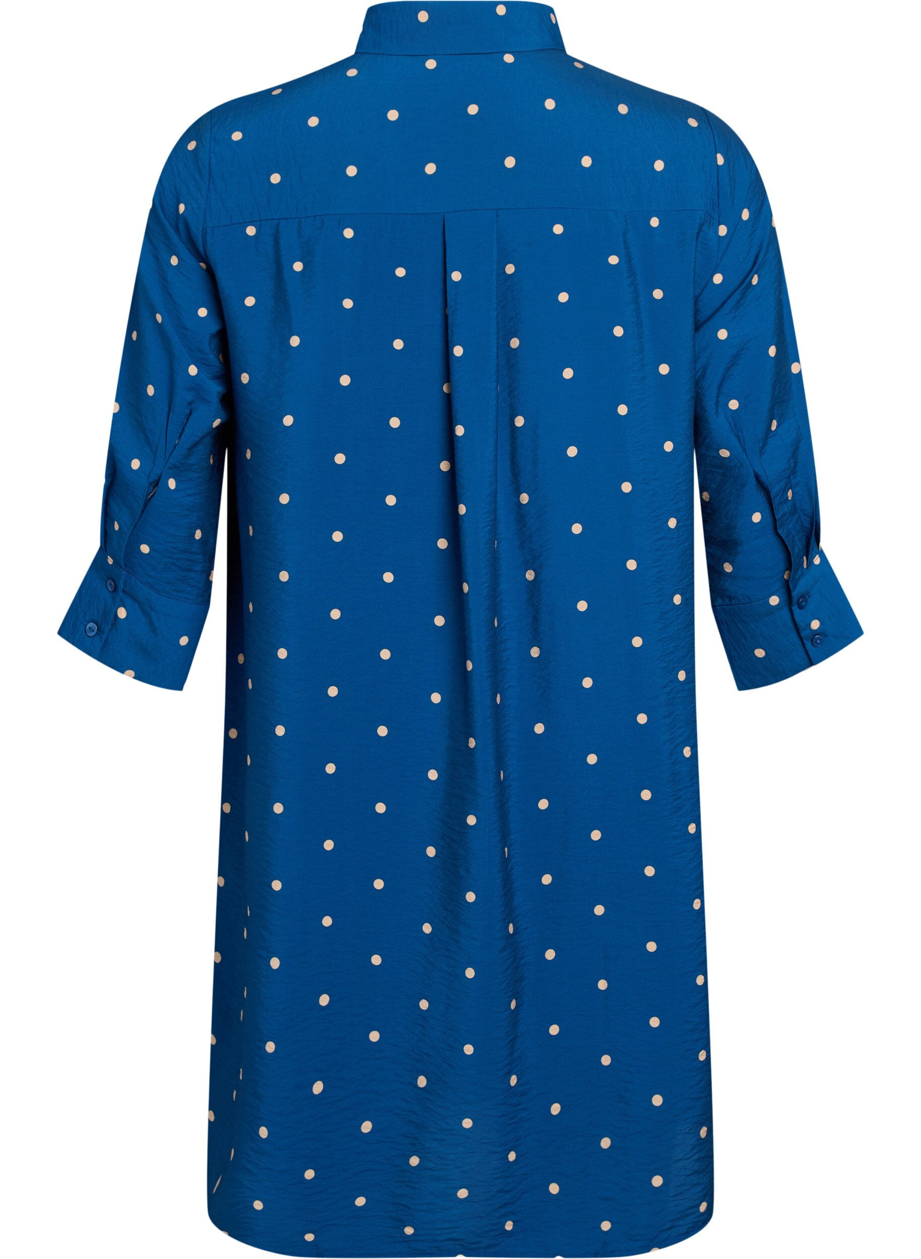 ZizzifashionShort dress with collar and chest pocket, Blue, Packshot image number 1