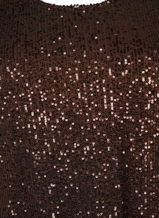 Short sequin dress with long sleeves, Chicory Coffee, Packshot image number 2
