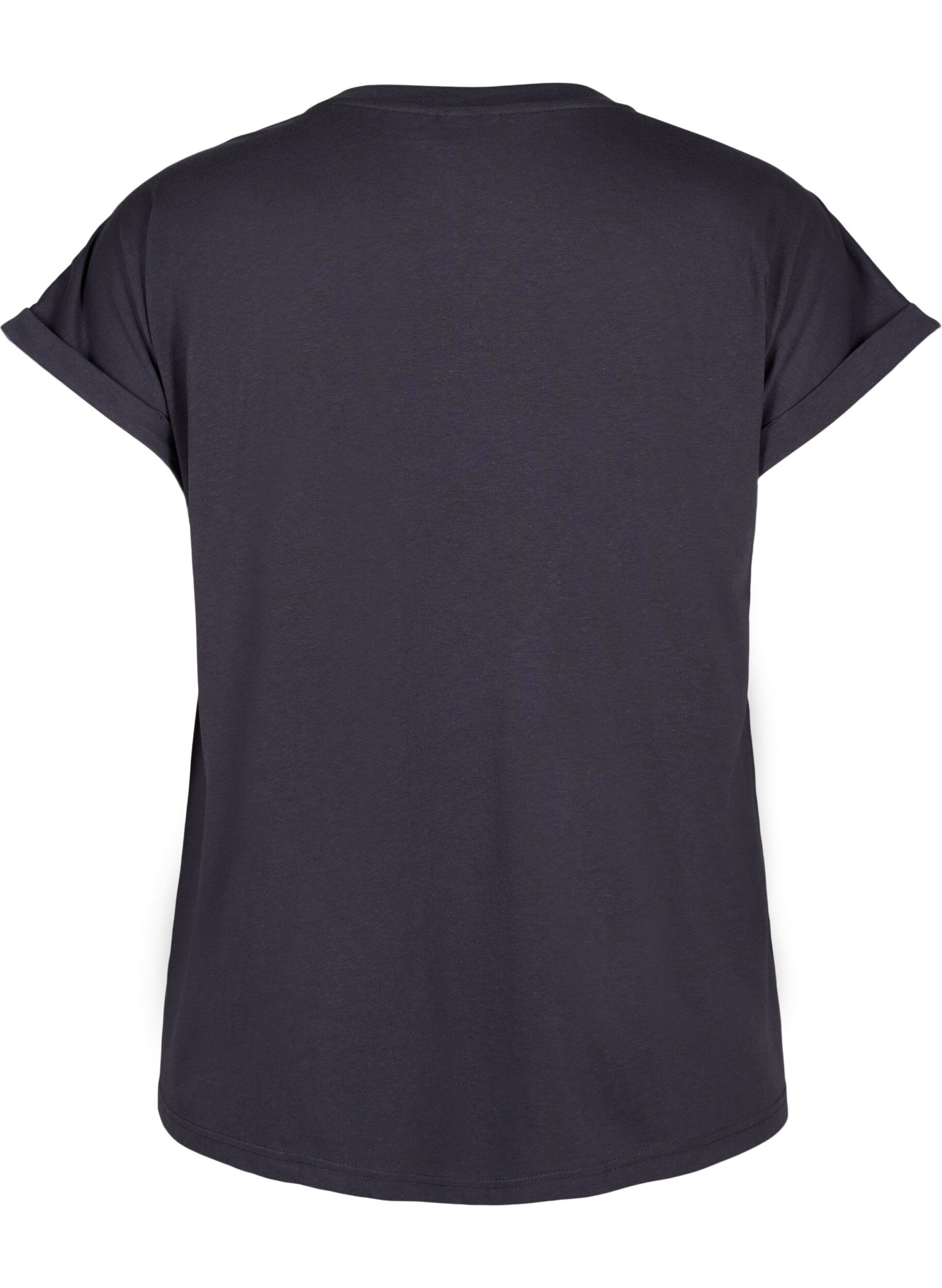 ZizzifashionShort sleeve cotton blend T-shirt, Dark Grey, Packshot image number 1