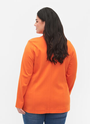 Simple blazer with button, Mandarin Orange, Model image number 1