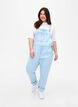 Striped denim overalls, L. Blue Denim Stripe, Model image number 0
