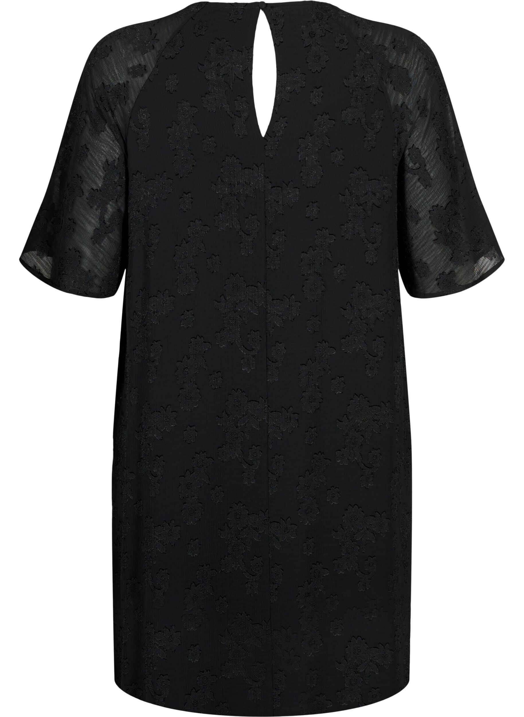 Zizzifashion Dress with short sleeves, Black, Packshot image number 1