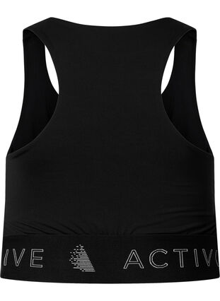 Sports bra with cross detail, Black, Packshot image number 1