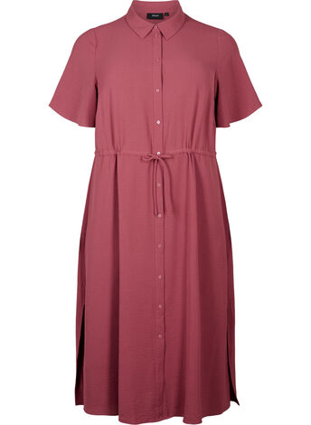 Shirt dress with short sleeves