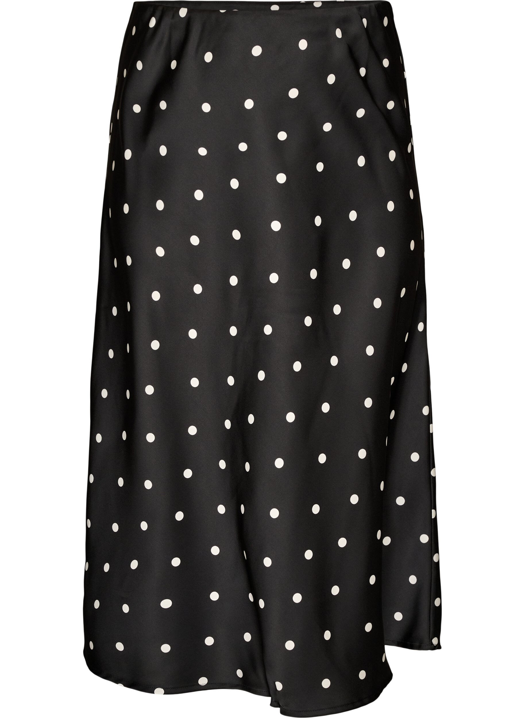 ZizzifashionSatin midi skirt, Black, Packshot image number 0