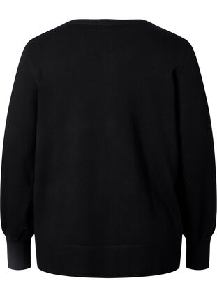 Ribbed cardigan with button closure, Black, Packshot image number 1