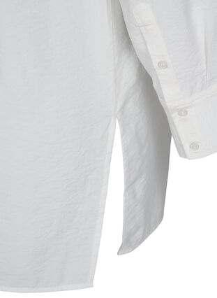 Long viscose shirt with pockets and slits, White, Packshot image number 3