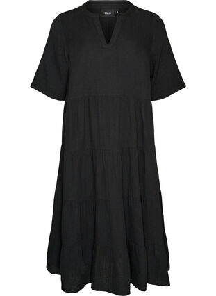 black cotton a line dress Toteme A-Line Wool Cotton Dress Black