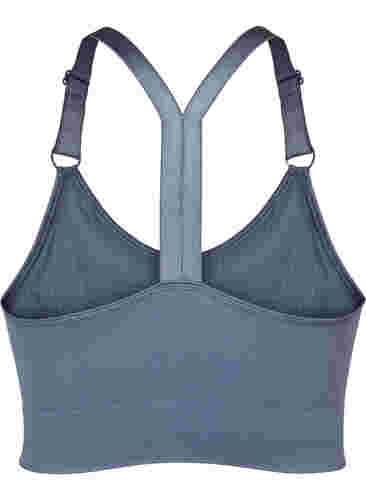 Seamless sports bra in ribbed material, Stormy Weather, Packshot image number 1