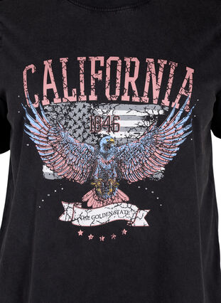 Organic cotton T-shirt with eagle motif, Grey California, Packshot image number 2