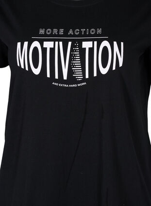 Training T-shirt with print, Black More Action, Packshot image number 2