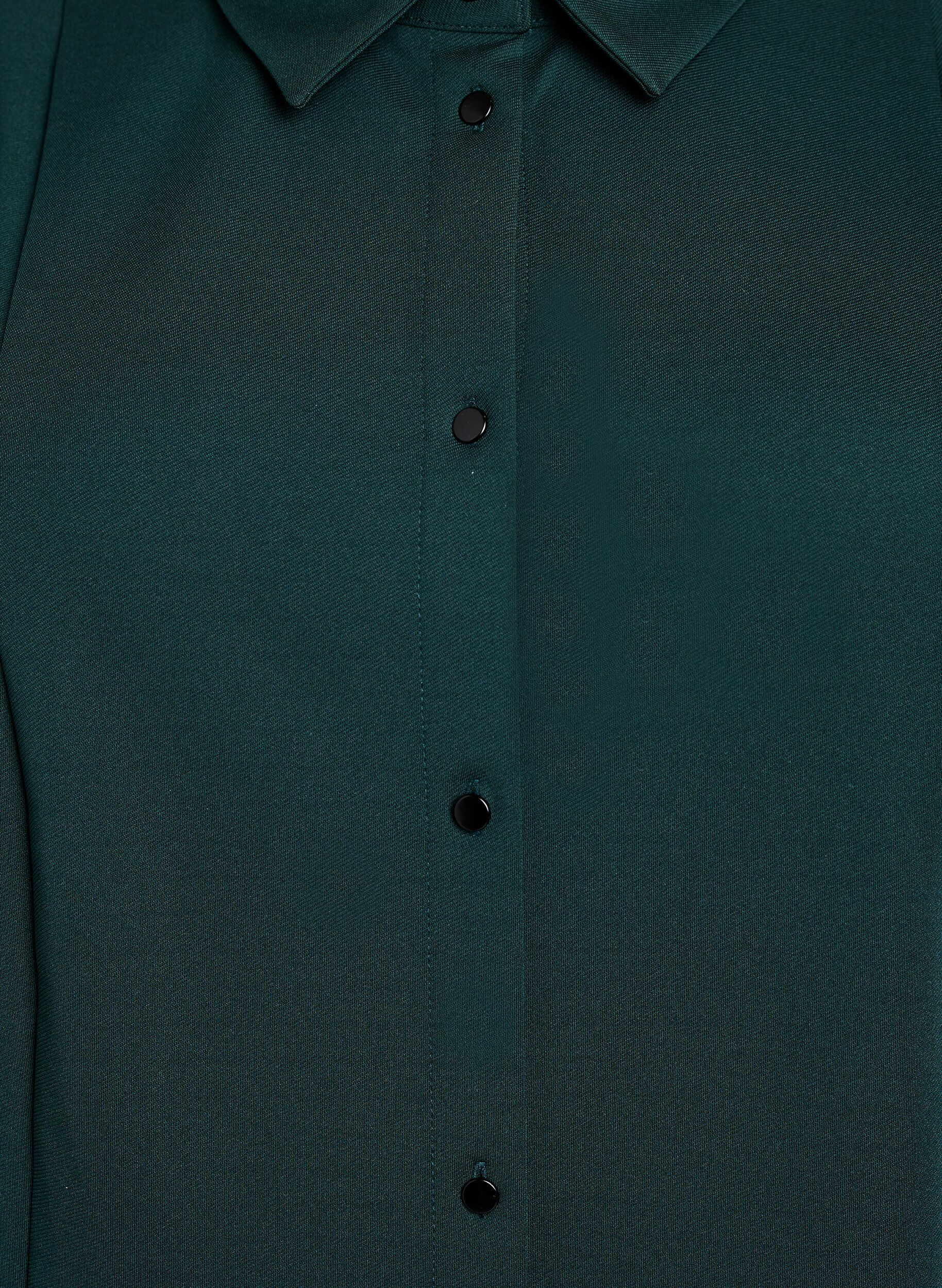 Zizzifashion Short shirt dress with 3/4 sleeves, Green, Packshot image number 2