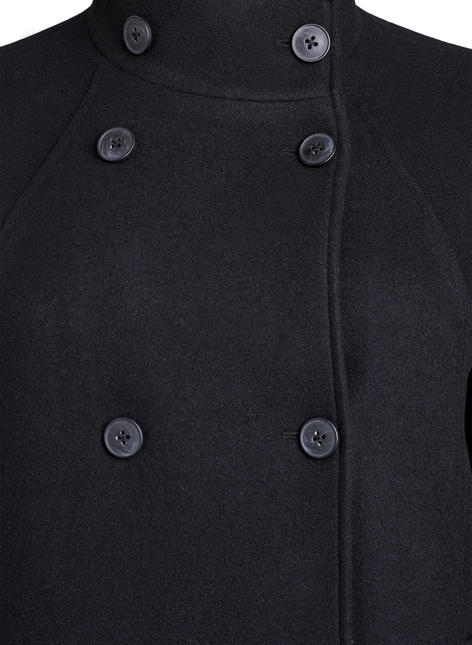 ZizzifashionShort coat with A-line shape, Black, Packshot image number 2