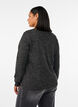 Jersey blouse with a V-neck and long sleeves, Black, Model image number 2