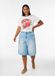 Cotton T-shirt with print, White, Model image number 1