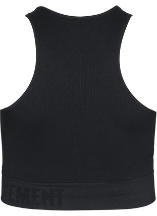 Ribbed sports bra, Black, Packshot image number 1