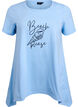 T-shirt with a round neck and A-line shape, Blue, Packshot image number 0