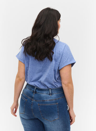 Mottled t-shirt in cotton, Dazzling Blue Mel, Model image number 1
