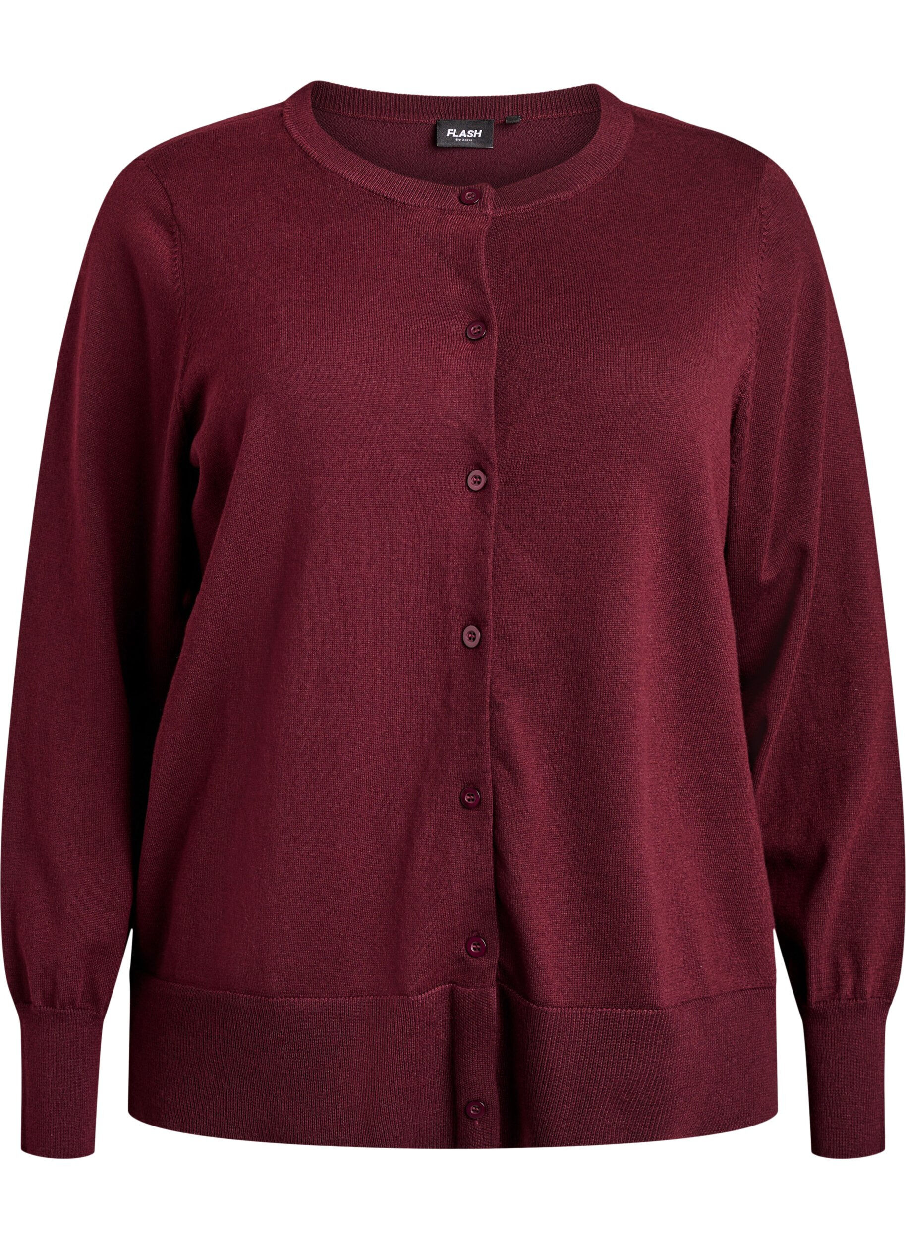FLASH - Fine-knit cardigan with round neck
