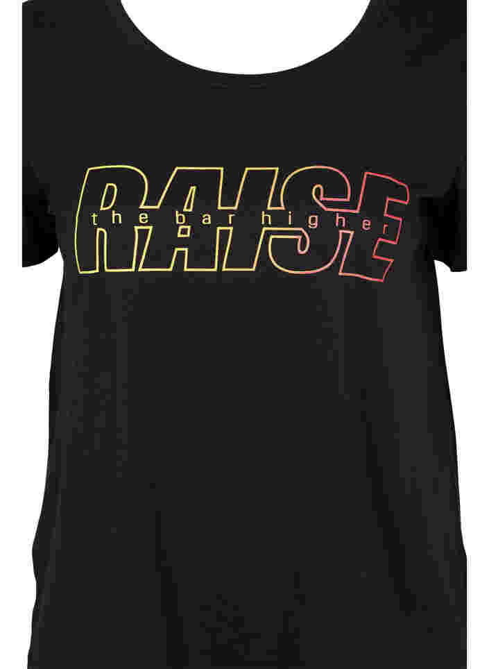 Sports t-shirt with print, Black w. Raise, Packshot image number 2