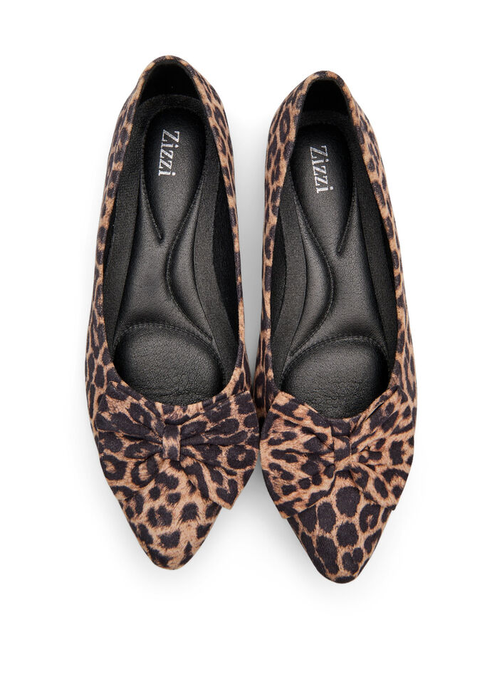 Wide fit - Ballerina pumps with a bow, Brown, Packshot image number 2