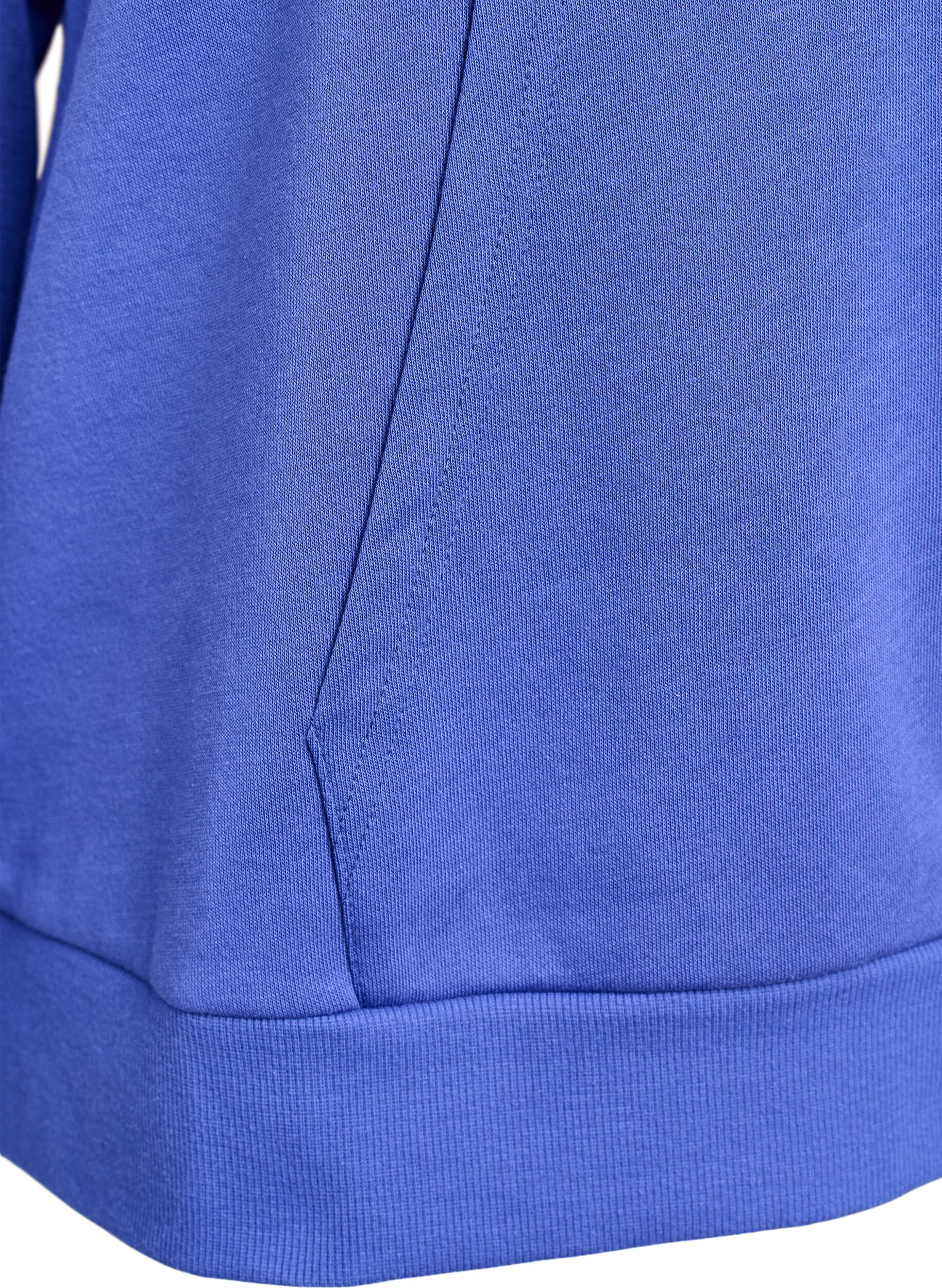 ZizzifashionHoodie with embroidered front motif, Blue, Packshot image number 3