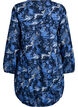 Short cotton dress with an elasticated hem and long sleeves, Blue, Packshot image number 1