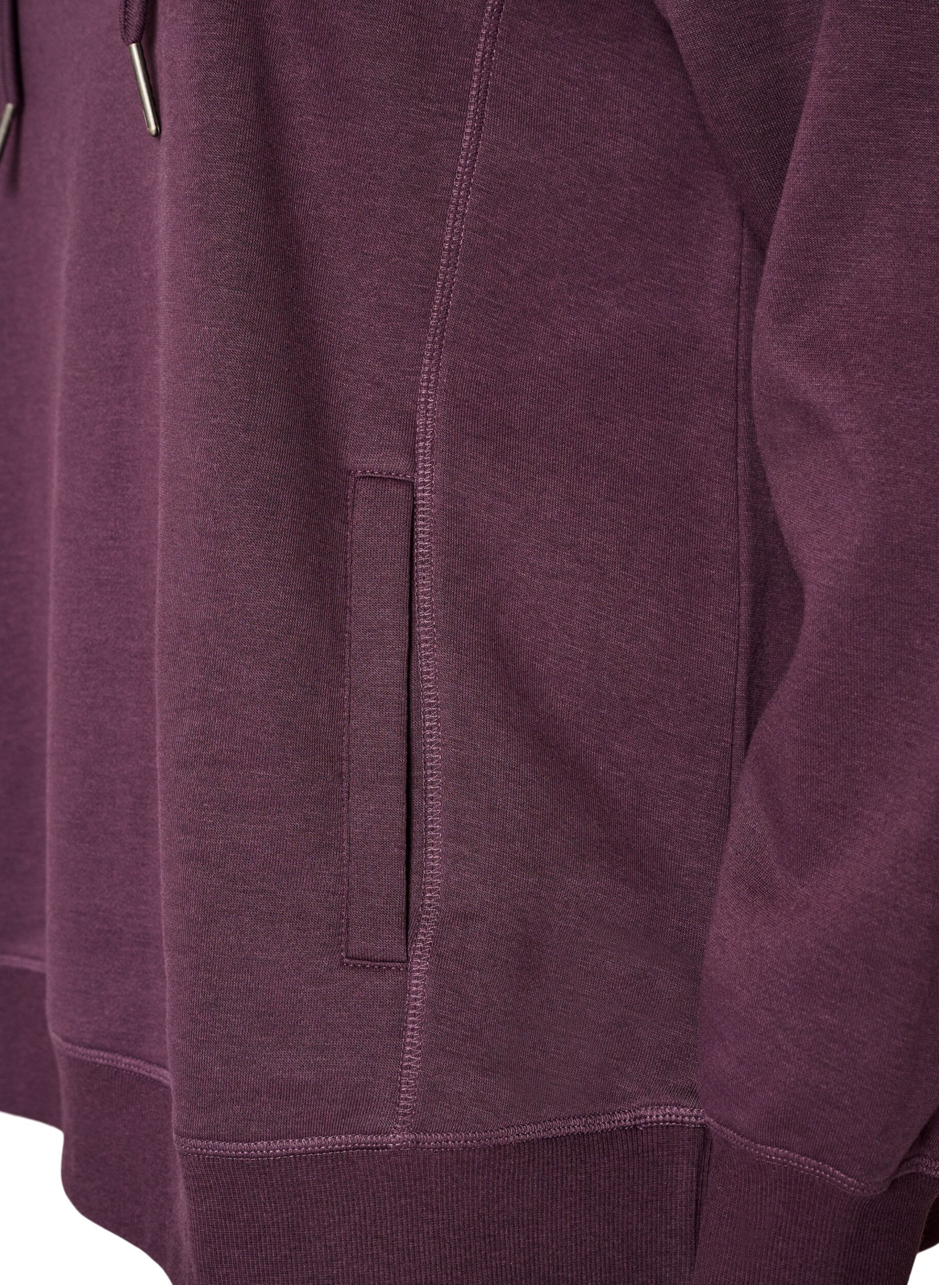 ZizzifashionSweatshirt with high collar and pockets, Purple, Packshot image number 3