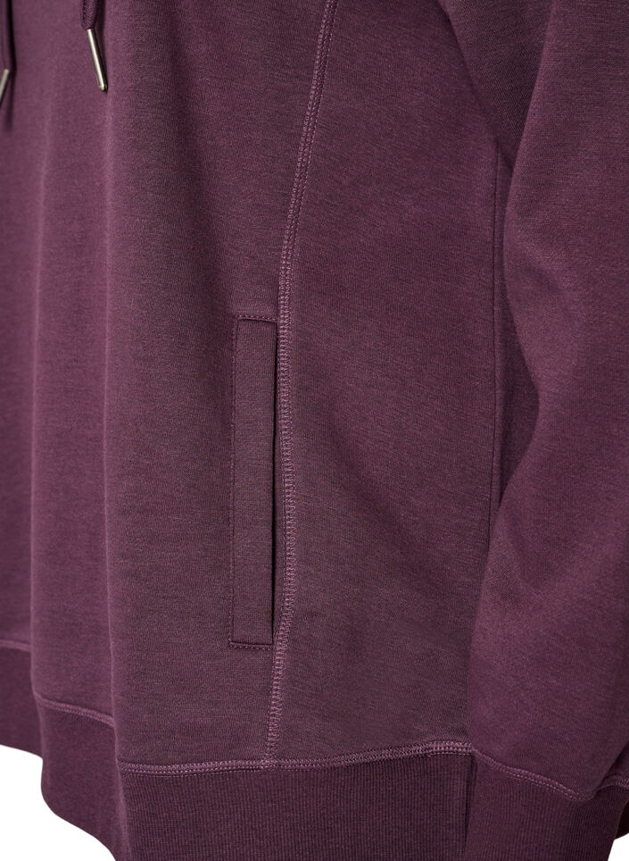 Sweatshirt with high collar and pockets, Purple, Packshot image number 3
